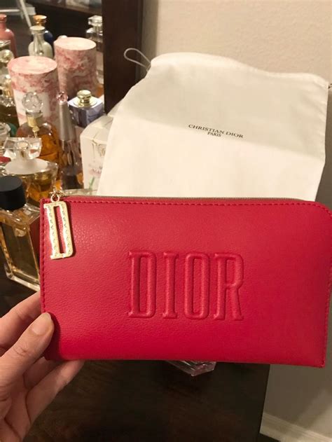 red dior makeup pouch|Dior denim pouch.